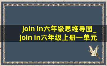 join in六年级思维导图_join in六年级上册一单元思维导图